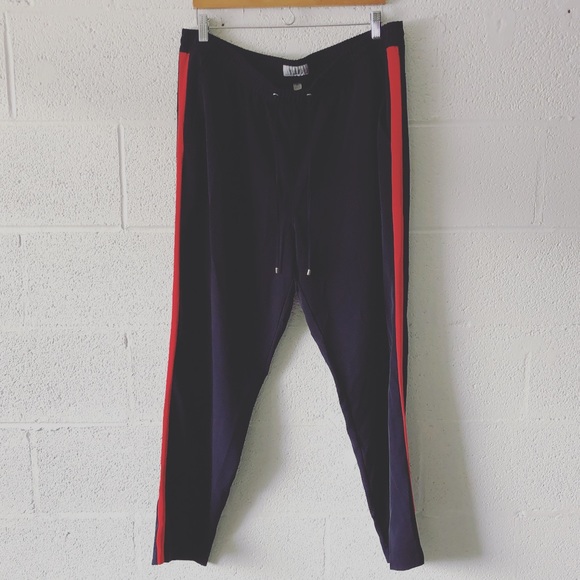 Nine Eight navy red striped pull on joggers sz: 18 - Picture 1 of 6
